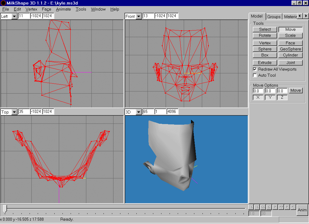 Starting on the face